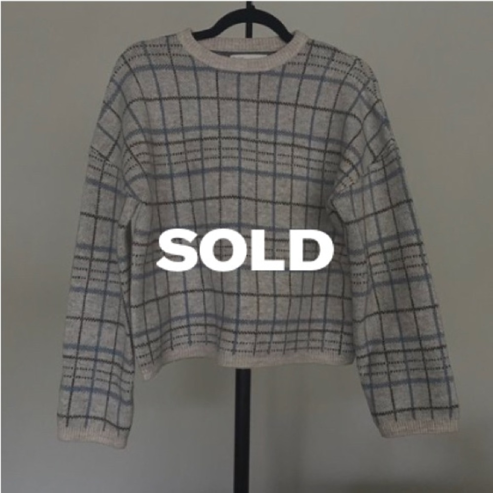 Oak + Fort plaid crewneck sweater